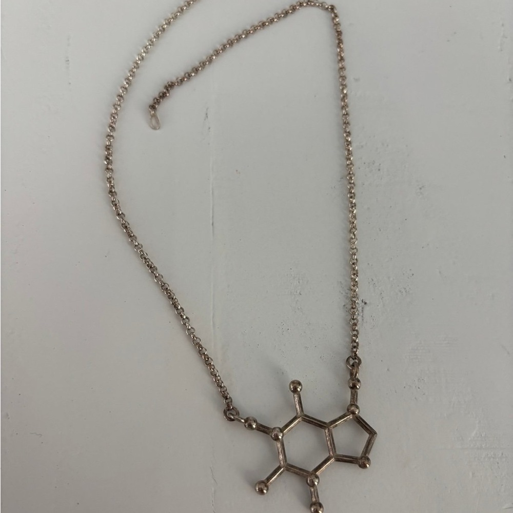 Elegant Silver Molecular Necklace
